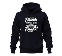 Printera Früher war Alles Besser Ich Statement, felpa con cappuccio, blu navy, M