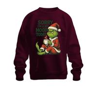 Printera Grinch Natale Scusa Sono un Po' Scontroso Caffè Divertente Vintage Unisex Felpa Pullover, bordeaux, 3XL