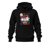 Printera Happy HalloThanksmas Gnomes Halloween Natale Design Divertente Unisex Felpa con cappuccio, Nero , L