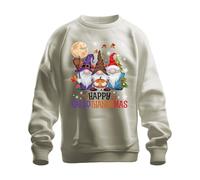 Printera Happy HalloThanksmas Gnomes Halloween Natale Design Divertente Unisex Felpa Maglione, naturale, L