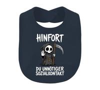 Printera Hinfort Du Inutile contatto sociale - Bavaglino per bambini | Sarcasmo, morte misantropo, solo, calma, scheletro, Kawaii, Halloween, umorismo, idea regalo