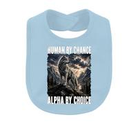 Printera Human by Chance Alpha by Choice Wolf - Bavaglino per bambini | Sarcasmo, predatore, montagna, cacciatore solitario, guida a pagaia, libertà, paesaggio naturale, avventura, selvaggio