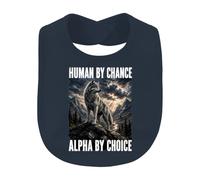 Printera Human by Chance Alpha by Choice Wolf - Bavaglino per bambini | Sarcasmo, predatore, montagna, cacciatore solitario, guida a pagaia, libertà, paesaggio naturale, avventura, selvaggio