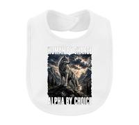 Printera Human by Chance Alpha by Choice Wolf - Bavaglino per bambini | Sarcasmo, predatore, montagna, cacciatore solitario, guida a pagaia, libertà, paesaggio naturale, avventura, selvaggio