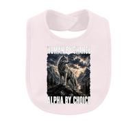 Printera Human by Chance Alpha by Choice Wolf - Bavaglino per bambini | Sarcasmo, predatore, montagna, cacciatore solitario, guida a pagaia, libertà, paesaggio naturale, avventura, selvaggio