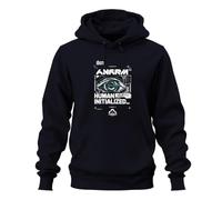 Printera Human Initialized Cyberpunk Japan Y2K - Felpa con cappuccio, blu navy, M