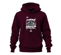 Printera Human Initialized Cyberpunk Japan Y2K - Felpa con cappuccio, bordeaux, 3XL