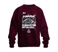 Printera Human Initialized Cyberpunk Japan Y2K Felpa Pullover, bordeaux, S
