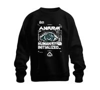 Printera Human Initialized Cyberpunk Japan Y2K Felpa Pullover, Nero , 3XL