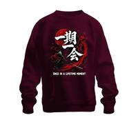 Printera Ichi-go ichi-e Samurai Katana Japan Y2K Felpa Pullover, bordeaux, 3XL
