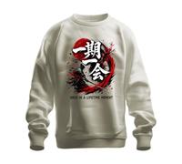 Printera Ichi-go ichi-e Samurai Katana Japan Y2K Felpa Pullover, naturale, 3XL