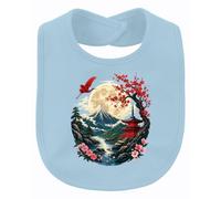 Printera Japan Mount Fuji Pagode Y2K - Bavaglino per bambini, Azzurro