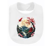 Printera Japan Mount Fuji Pagode Y2K - Bavaglino per bambini, bianco