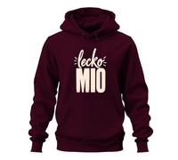 Printera Lecko Mio - Felpa con cappuccio con scritta divertente, bordeaux, L