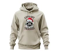 Printera Let's GET Trashed - Berretto natalizio con orsetto di Natale, per feste, divertente, unisex, con cappuccio, naturale, S