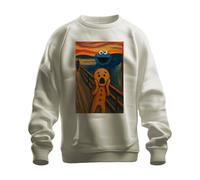 Printera Mostro briciole Il grido Pan di zenzero Dipinto Carnevale Divertente Felpa Unisex Maglione, naturale, S