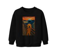 Printera Mostro briciole Il grido Pan di zenzero Dipinto Carnevale Divertente Unisex Bambini Felpa Maglione, Nero , 140