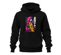 Printera Next Generation Cybernetic Japan Y2K - Felpa con cappuccio, Nero , M