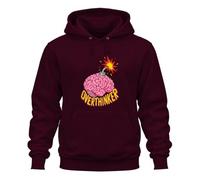 Printera Overthinker Gehirn Bombe Comic - Felpa con cappuccio | esplosione, rottura della testa, carosello del pensiero, grumi, pensiero, psicologia, salute mentale, sarcasmo, stress