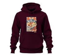 Printera Powered Fish Discovering New Delights - Felpa con cappuccio, bordeaux, XL