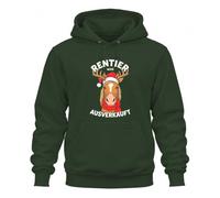 Printera Rentier War - Felpa con cappuccio a forma di cavallo | Natale, divertente, equitazione, Babbo Natale, cavaliere, pony, Haflinger, corna, inverno, umorismo, equitazione