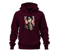 Printera Rise Rebel Anti System Japan Y2K - Felpa con cappuccio, bordeaux