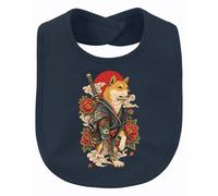 Printera Shiba Inu Samurai Katana Japan Y2K - Bavaglino per bambini, blu