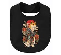 Printera Shiba Inu Samurai Katana Japan Y2K - Bavaglino per bambini, Nero