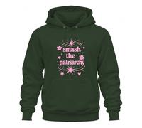 Printera Smash The Patriarchy Statement - Felpa con cappuccio | Sarcasmo parità empowerment diritti delle donne attivismo groovy hippie Y2K stelle fiori cuore anni '70 idea regalo
