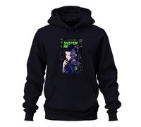 Printera System RE Error 404 Cyborg Japan Y2K - Felpa con cappuccio, blu navy, M