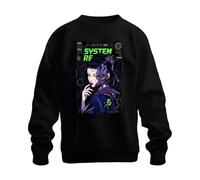 Printera System RE Error 404 Cyborg Japan Y2K Felpa Pullover, Nero , XL