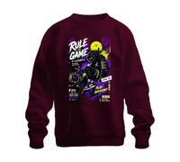 Printera The Game Play Different Gamer Japan Y2K Felpa Pullover, bordeaux, XXL