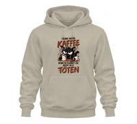 Printera Trink Mehr Kaffee - Felpa con cappuccio con gatto sarcasmo | Umorismo da ufficio, morning muffel, divertimento, non tutti uccidere, gatto nero, caffeina junkie, lunedì mattina, ironia