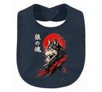 Printera Wolf Spirit - Bavaglino giapponese giapponese Y2K, blu navy