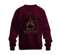 Printera Yule of The Damned Vichingo, felpa unisex con fiamme gotiche, bordeaux, 3XL