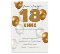 Printerland Certificato Compleanno migliore 18 anni maggiorenne Formato A4 Idea regalo Speciale premio Riconoscimento Attestato diploma sorpesa originale (18 anni)