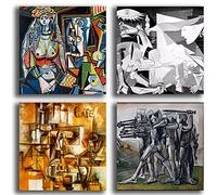 printerland.it Quadri Moderni PICASSO guernica 4 pezzi Stampa su Tela CANVAS Arredamento Arte XXL Arredo soggiorno salotto camera da letto cucina ufficio bar ristorante (4 pezzi 40x40 cm cad.)