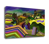printerland.it Quadro Joan Mirò Miro' Prades il villaggio - RIPRODUZIONE STAMPA SU TELA Quadri Moderni Moderno Arte Astratto Cucina Soggiorno Camera da letto (50x70 cm)