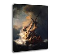 printerland.it Quadro moderno Stile REMBRANDT Cristo nella Tempesta Stampa su Tela Canvas Quadri Moderni arte moderna Arredo Cucina Salotto Soggiorno Camera da letto (70x100)