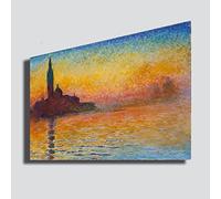 printerland.it Quadro MONET Claude Chiesa San Giorgio al Crepuscolo alba tramonto - RIPRODUZIONE STAMPA SU TELA Quadri Moderni Moderno Arte Cucina Soggiorno Camera da letto (50x70 cm)