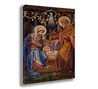 printerland.it Quadro SACRA FAMIGLIA natività madonna gesù - RIPRODUZIONE STAMPA SU TELA Quadri Moderni Moderno Arte Astratto Cucina Soggiorno Camera da letto (50x70)