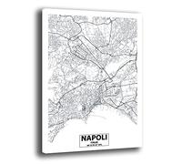 Printerland Quadri Moderni Ufficio Città NAPOLI Quadro moderno da Parete XXL grande Stampa su tela Canvas Decorazione Murale muro Arredo B&B Camera da letto Soggiorno Salone (70x100 cm, Napoli)