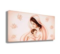 Printerland Quadro CAPEZZALE Sacra Famiglia gesù madonna natività Camera da letto Quadri moderni soggiorno parete Stampa su tela Canvas Decorazione Murale muro Arredo Salone (4, 50x100 cm)