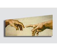 Printerland Quadro MICHELANGELO BUONARROTI Particolare la creazione di Adamo ed Eva - RIPRODUZIONE STAMPA SU TELA Quadri Moderni Moderno Arte Astratto Cucina Soggiorno Camera da letto (40x100 cm)