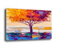 Printerland Quadro Moderno ALBERO della VITA Colori Astratto Quadri moderni soggiorno da Parete XXL grande Stampa su tela Canvas Decorazione Murale muro Arredo Camera da letto Cucina (50x70 cm, 1)