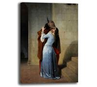 Printerland Quadro Moderno HAYEZ BACIO Quadri moderni da Parete grande XXL Stampa su tela Canvas Decorazione muro Murale pittori arte Soggiorno Arredo Camera da letto Cucina (Hayez, 30x40 cm)
