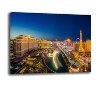 Printerland Quadro Moderno LAS VEGAS Stati Uniti USA Quadri moderni soggiorno da Parete XXL grande Stampa su tela Canvas Decorazione Murale muro Arredo Camera da letto Cucina B&B Hotel (3, 50x70 cm)