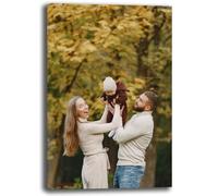 Printerland Quadro Moderno PERSONALIZZATO CON TUA FOTO verticale personalizzata quadri Stampa su Tela Canvas in HD con fotografia famiglia (70x50, Centimetri)