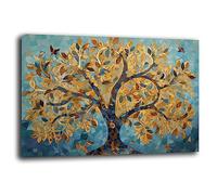 Printerland Quadro Moderno soggiorno ALBERO della VITA Astratto Vintage Quadri moderni da Parete XXL grande Stampa su tela Canvas Decorazione Murale muro Arredo Camera da letto Salone (70x100 cm, 2)