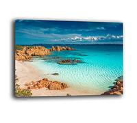 Printerland Quadro Moderno soggiorno MARE PAESAGGIO SARDEGNA Quadri moderni da Parete XXL grande Stampa su tela Canvas Decorazione Murale muro Arredo Camera da letto Cucina (70x100 cm, Sardegna 3)
